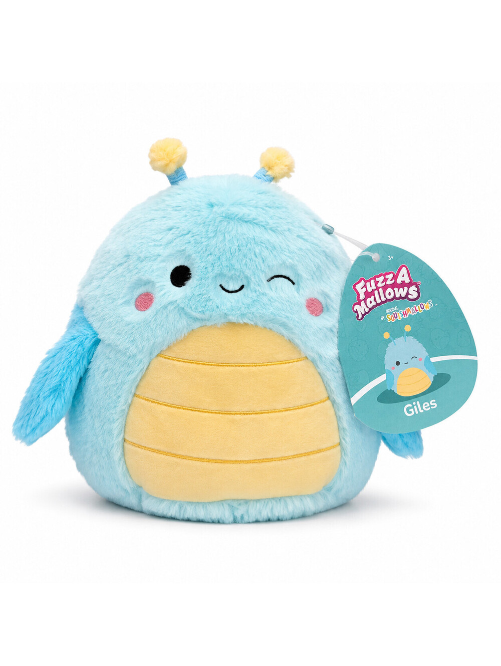 Squishmallows FuzzAMallows Giles Blue Grasshopper Plush NWT Fuzzy Jazwares